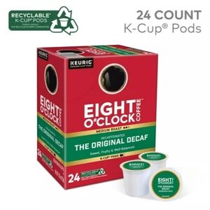 EIGHT O'Clock Coffee The Original Decaf  Medium Roast K-Cup Pods 24ct New